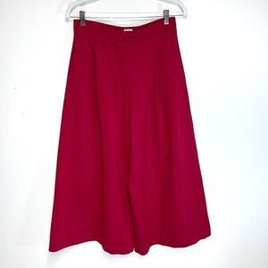 I’m Isola Marras Luxurious Italian Designer Red Wide Leg Crop Trouser Pants Sz M